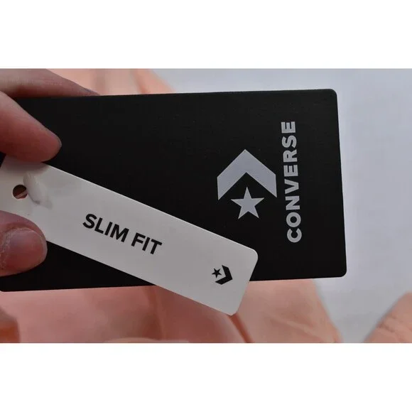 Converse Womens Peach Slim Fit Short Sleeve Shoe Let's Grow Graphic T-Shirt M - Picture 7 of 9